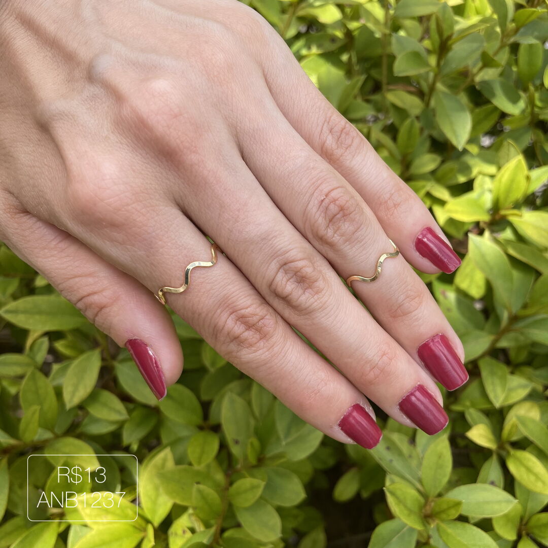 Anel Fio ZigZag Liso Dourado